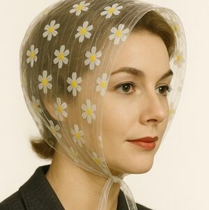 Vintage Plastic Floral Folding Grandma Rainhat